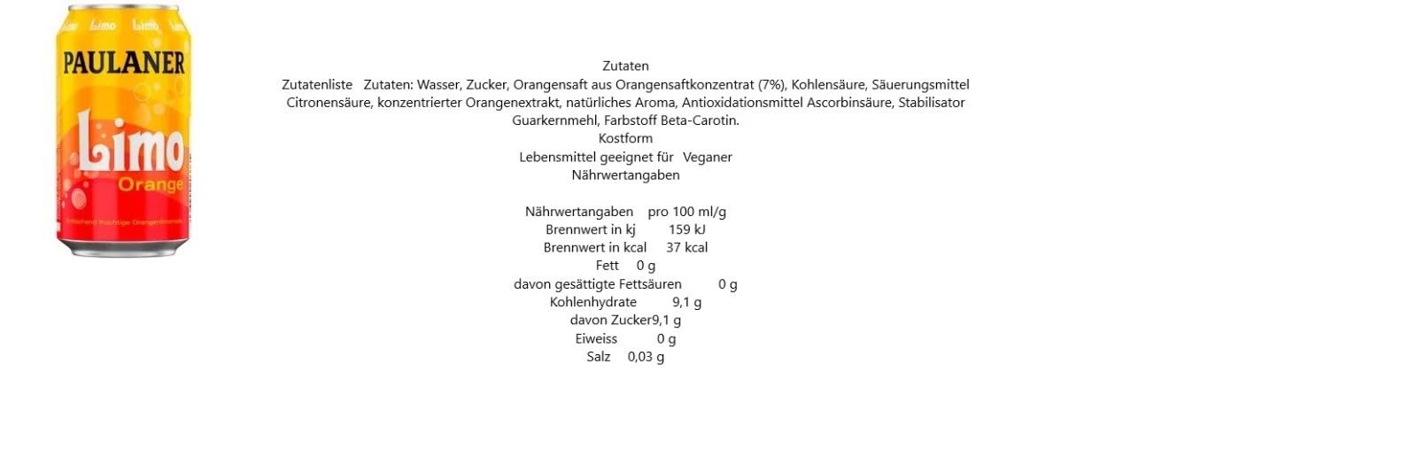 24 Dosen a 0,33L Paulaner Mix Dosen 4 Sorten (Orange,Zitrone,Cola,Spezi) EINWEG + Space Riegel von Onlineshop Bormann