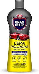Cera Automotiva Polidora Com Silicone Gran Brilho 200Ml, Gran Brilho, Cera Líquida Polidora Para Veículos, Amarelo, Protege De Intempéries, Elimina Os Riscos E Não Mancha As Borrachas