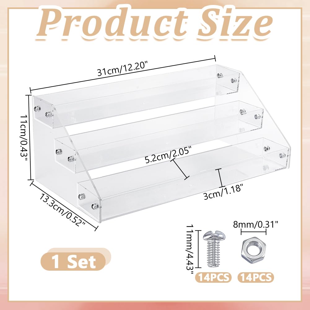 Organisateur de rangement pour CD à 3 couches - Organiseur de vernis à ongles - Acrylique - Rangement cosmétique - Pour boîtiers DVD - Présentoir à bijoux
