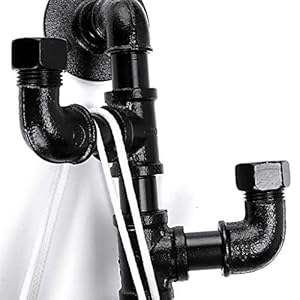   Sumnacon-Heavy-Duty-Industrial-Pipe-Coat-Hook-Rack-Rustic-Metal-Clothes-Holder-Hanger-with-Hardware-Wall-Mounted-Iron-Bath-Grab-Bar-for-Home-Office-Electroplated-Black-Finish