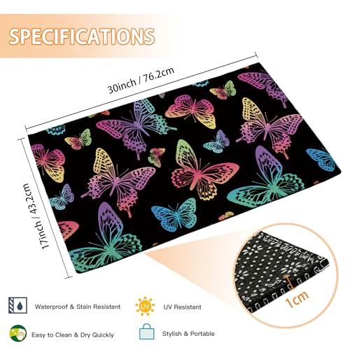 Mogifedc MO-DM01 Rainbow Butterflies Door Mat, Indoor Outdoor Decor Patio Mats Entrance Door Mats Non-Slip Outside Inside Floor Mat Rugs thumb #2