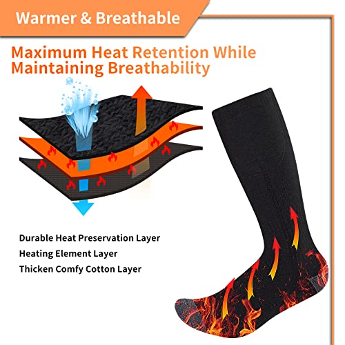 LHNK Heated Socks, Heated Socks for Men Women, Soft and Warm Heating Socks (with Battery), Warm Gift for Hiking, Climbing, Fishing, Cycling, Camping, Hunting, Skiing - Image 4