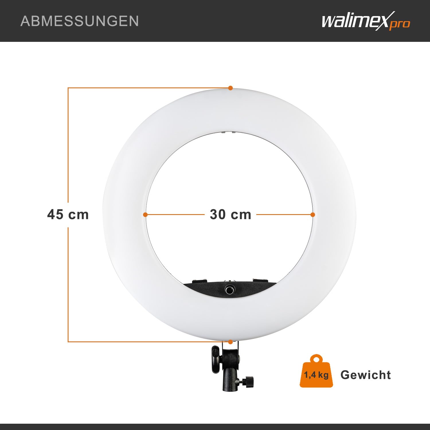 Walimex pro Ring light a LED Rainbow RGB da 60 W con cavalletto fotografico, Luce ad anello per foto e video con supporto smartphone e controllo tramite app