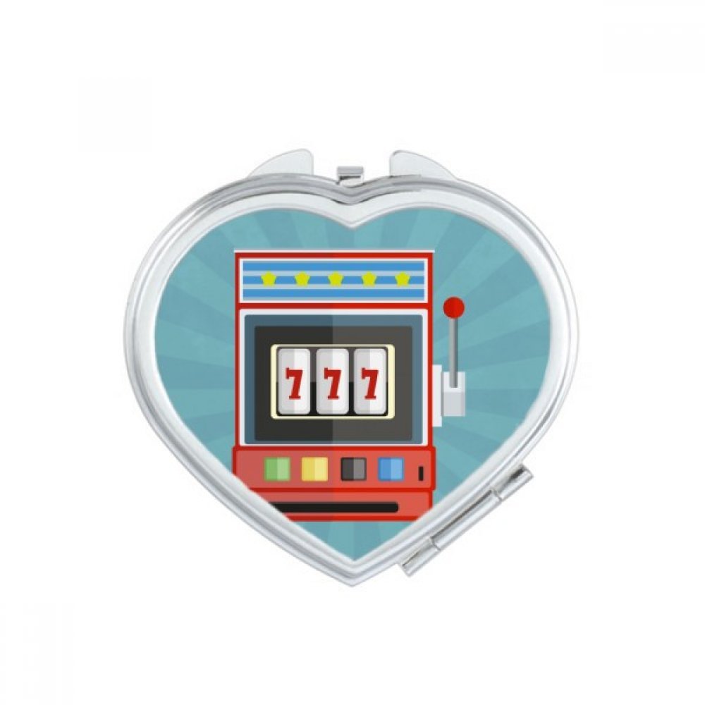 Miroir compact portable maquillage casino motif cœur de poche