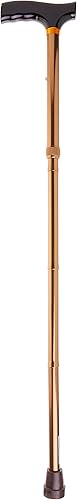Drive Medical Bastón plegable de diseñador con mango en T, bronce