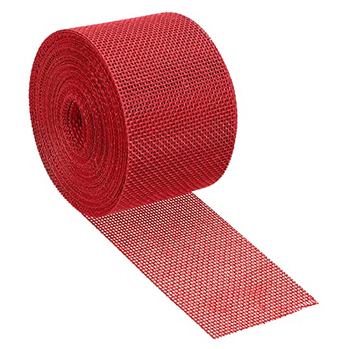 PATIKIL 2 Inch Wide 11 Yards Burlap Fabric Ribbon, Jute Crafts Roll Wrapping for Party Home DIY Wrapping Decoration Red