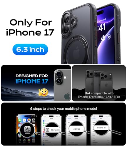 Image of iPhone 17 Case with Stand, Strong Magnetic iPhone 17 Case, Compatible with