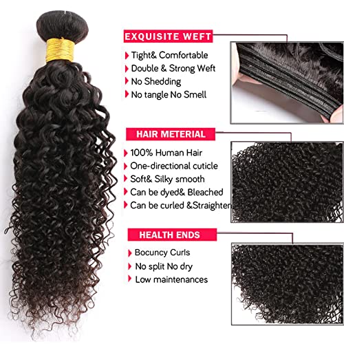 Huarisi 1 Bundles of Curly Brazilian Hair Bundle, 18 Inch Grade 8a Unprocessed Kinky Curly Weaves Human Hair - Image 3