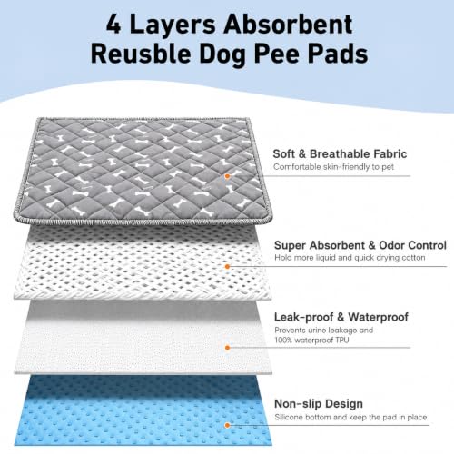 Image of Puppy Pads with Pheromones,Washable Puppy Pee Pads for Dogs,Reusable Puppy Pads Washable for Dogs & Cats,Washable,Durable Leak-Proof & Anti-Slip Pet Training Pads for Home & Trave