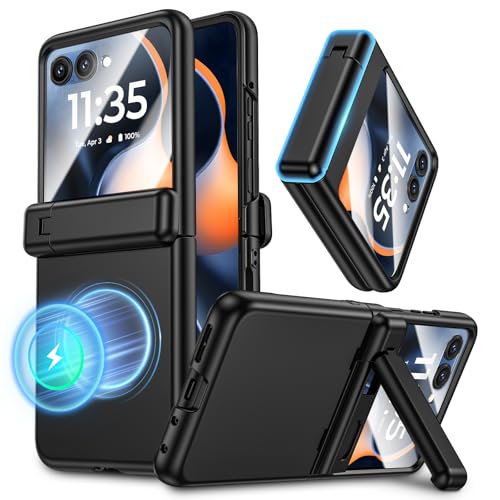 Maxdara for Motorola Razr 2026/2025/2024 Magnetic Stand Case Black