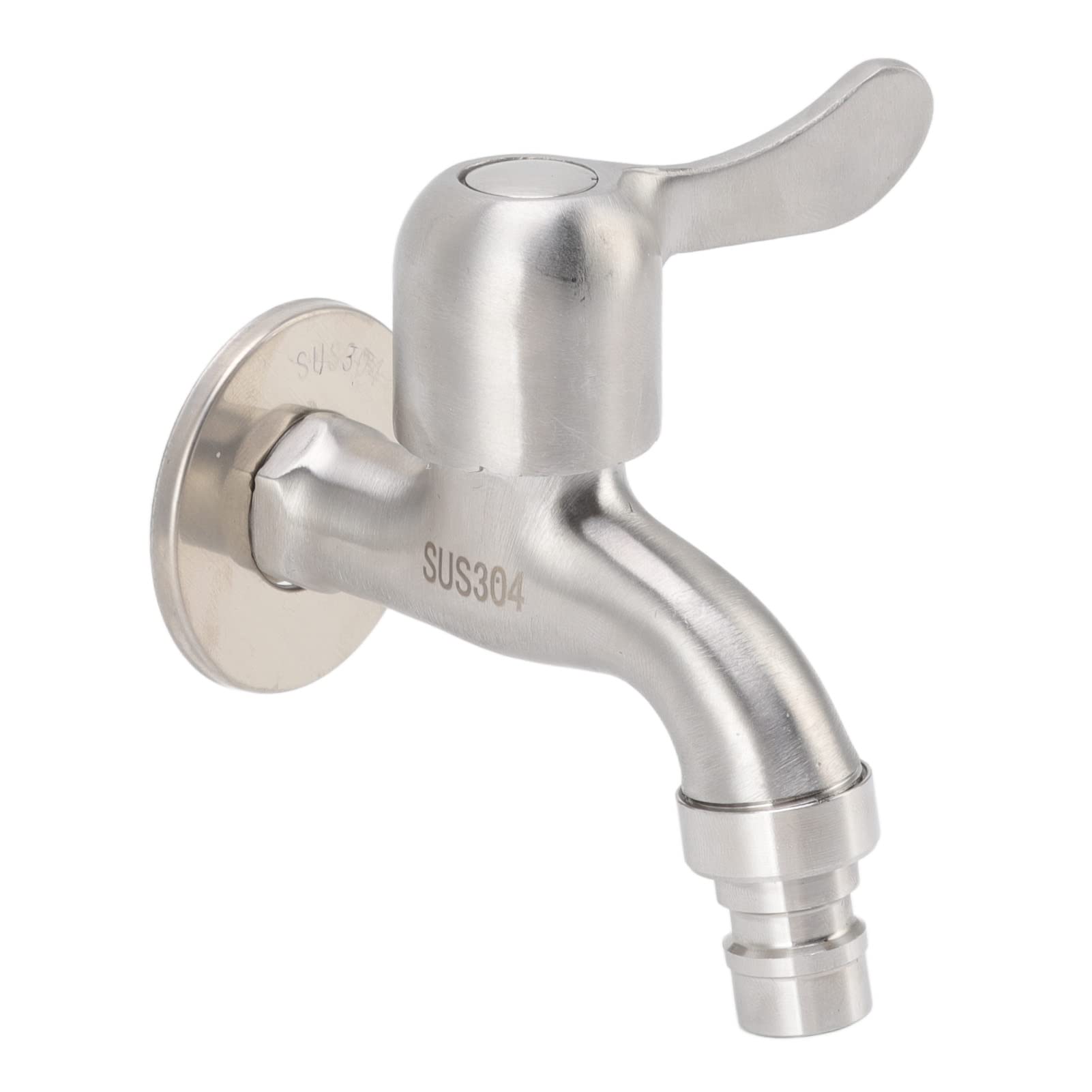 Washing Machine Faucet G1 2in Wall Mount Tap Stainless Steel Bathroom Sink Single Cold Water Tap for Laundry