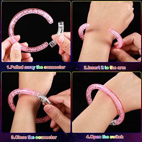 120 Pack Glow Sticks Bracelets Glow in the Dark Bracelets 6 Colors LED Glow Bracelets Flashing Light Up Bracelets Party… - Image 4