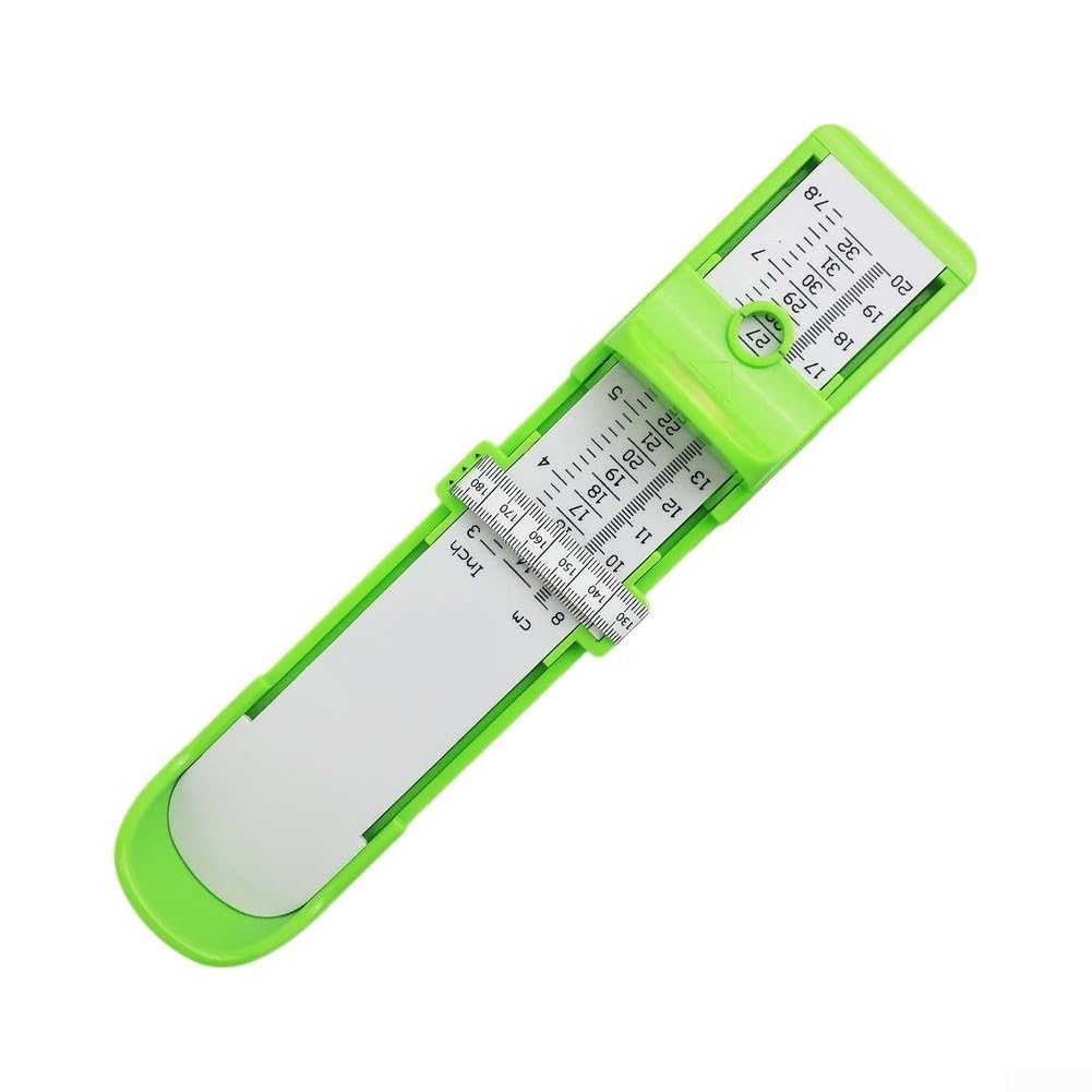 Fußmessgerät Erwachsene 3.2-8 Zoll für skala Blau Fußmessgerät(green) | für skala in Zoll und MM, präzise Ablesung, geeignet für alle Schuhgrößen, langlebiger Kunststoff