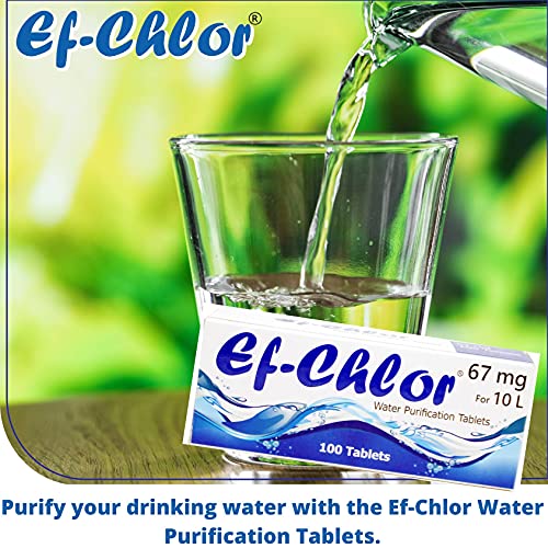 مراجعة Ef-Chlor: أقراص تنقية المياه 67 mg (100 قرص) تطهر 10 لترات — مثالي للسفر والتخييم والطوارئ والاستخدام اليومي - الصورة 7