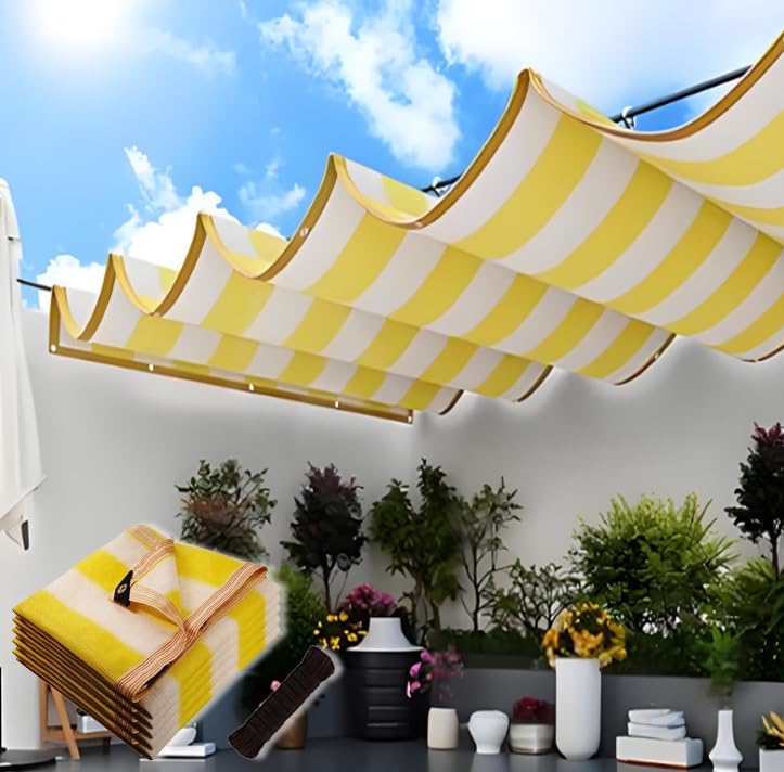 Toile ombrage extérieure patio et porche pour des repas d'été au frais 9x9.5m