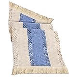 Runner da tavola decorativo, 30 x 140 cm, con nappe, facile da pulire, in poliestere, per sala da pranzo, lavabile, in poliestere