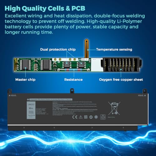 Image of PKWVM Battery Replacement for Dell Precision 7550 7560 7750 7760 P93F P93F001 P93F002 P44E P44E001 P44E002 453-BBCQ C903V CR72X 17C06 0CR72X 0447VR 068N03 95Wh 11.4V