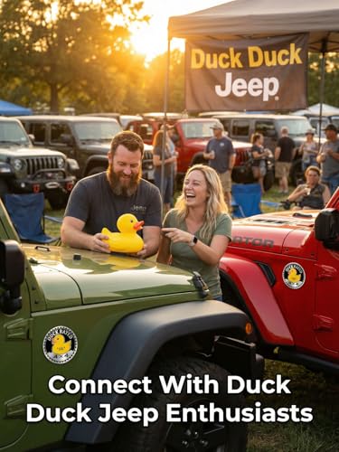Image of 2 PCS Duck Rated Car Emblem, 4 x 4 Metal Automotive Badge, 3D Round Metal Car Badges Emblems, Car Badge Decals Stickers Compatible with Jeep Wrangler Vehicles Trucks SUV RV(Duck Rated-A)