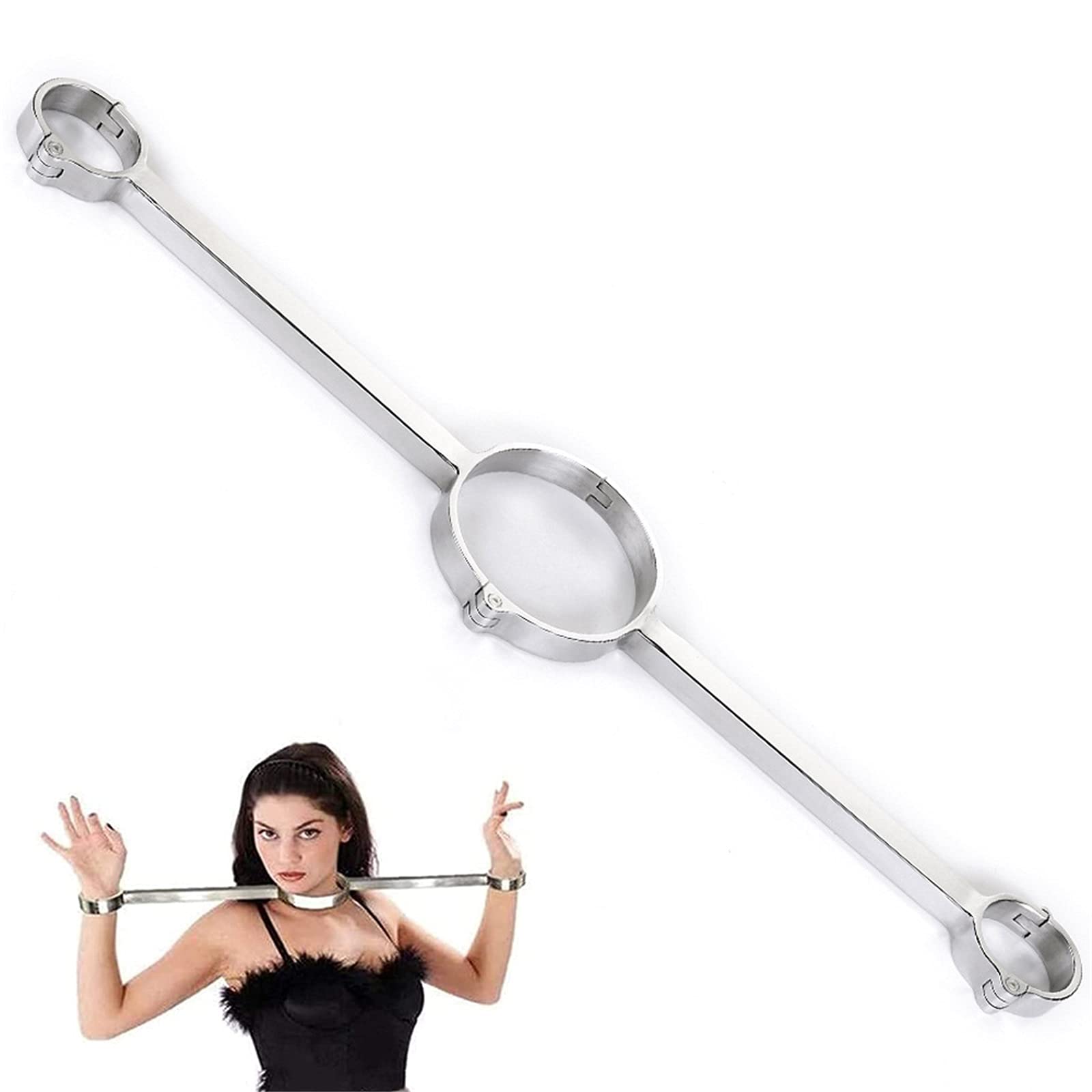 Metall Spreizstange Restraint System Sexspielzeug Halsband Handschellen SM Extrem Fesseln Sex Set S/M 2 Größen Zur Auswahl Fetisch Sklave Folter Sex Toyset Für Paar Sets