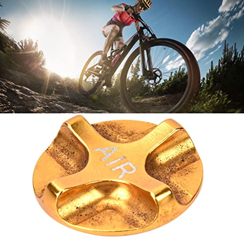 Valve Cap, Axxessory Valve Cap, Aluminum Alloy Front Fork for Men and Women, Outdoor (Yellow)