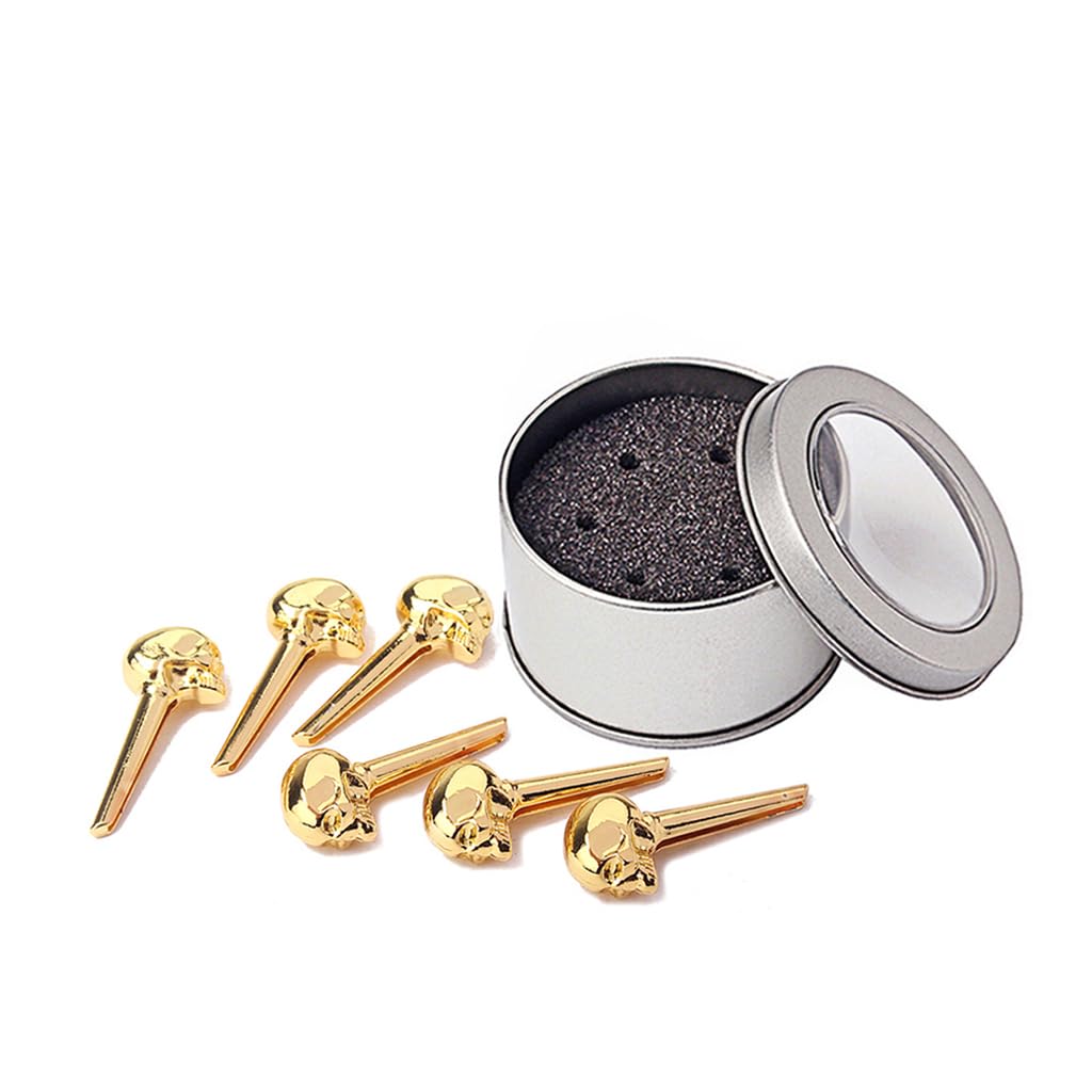 RuiJOTWAT Acoustic Guitar Bridge Pins, zinc alloy Gold