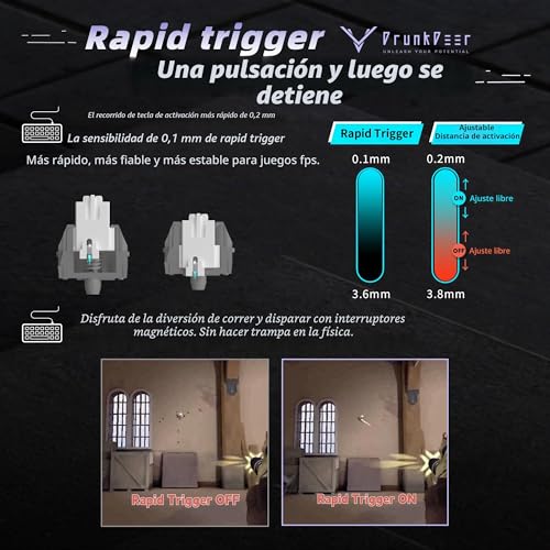 Teclado compacto 82 teclas con perilla DrunkDeer A75 para optimizar espacio en escritorios gaming 3