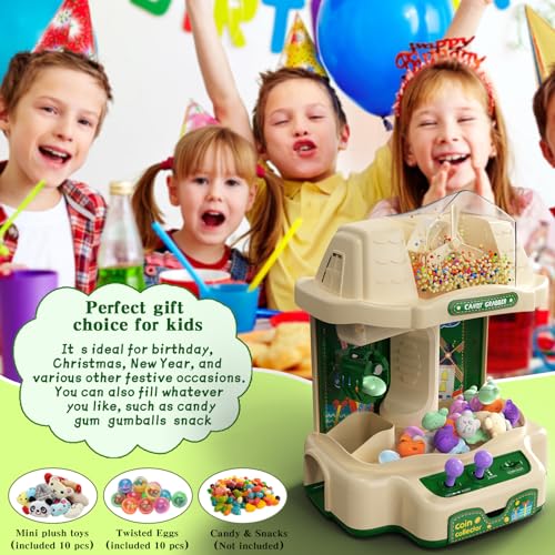 Bnlei Claw Machine for Kids, Mini Candy Grabber Prize Dispenser Vending Toys Electronic Arcade Game with Lights Sound & Pinwheel & 20 Plush Toys for Kids, Boys, Girls, Party & Birthday - Thumbnail 5