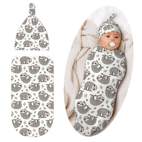 Image of Sloth Swaddle Blanket, Soft Swaddling Blanket Baby Clothes, Sloth Baby Stuff
