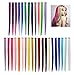 Produktbild BUZIFU 32 Stück Farbiger Haarverlängerungs Clip Regenbogen Farbe Haarteile Party Highlight Clip Hitzebeständige Synthetische Haarverlängerungen Kinder Strähnchen Clip Haar Salon Versorgung, 54 cm