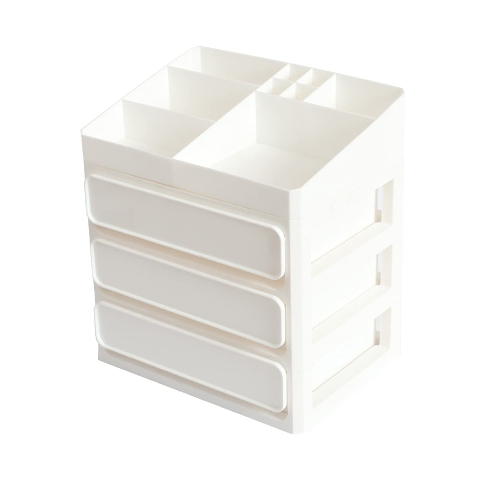 Boîte de rangement de bureau Boîte de rangement de bureau de bureau de salle de bains avec 3 tiroirs en plastique empilable de type plastique Cosmétiques Boîte de rangement Organisateur De Bureau En B