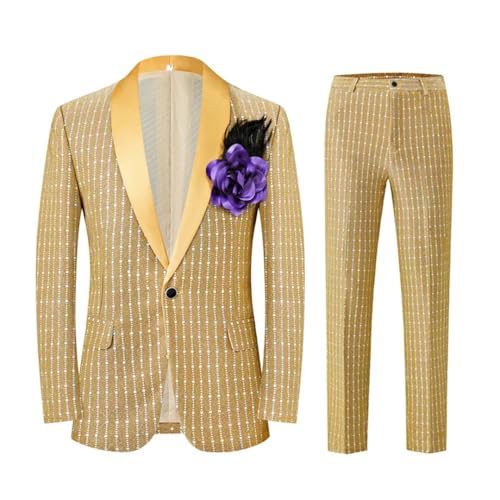 Men Wedding Prom Party Striped Suits Host Singer Pianist Stage Performance Dress Blazer and Pant 6