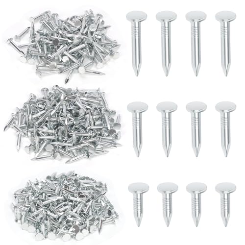 Swpeet Kit di 400 chiodi in feltro zincati per tetti, 3 misure, 3/4, 2,5 cm, 1-1/4, kit assortito, chiodi per tetti in feltro, per tetti di capannoni, lastre di ardesia in feltro, scandole di