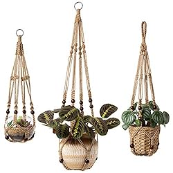 Mkouo Set of 3 Macrame Hanging Baskets