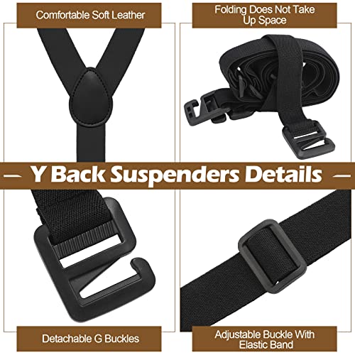 Janmercy 4 Pcs Hidden Suspenders For Men Hiking Suspenders Airport Friendly Adjustable Under Clothing Suspenders (Black, Beige, L/Xl-47 In) #TOP4