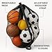 Basketball Bag - Large Mesh Ball Bag for Basketballs, Soccer Ball Bag, Volleyball Ball Bag & Sports Equipment | Heavy Duty Mesh Bag, Ball Storage Net with Strap, Bag for Equipment Keeble Outlets