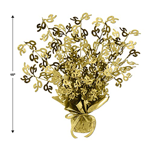 Beistle S54280-GDAZ2 Gleam 'N Burst Centerpiece, Cardboard, Gold, 15" - Image 3