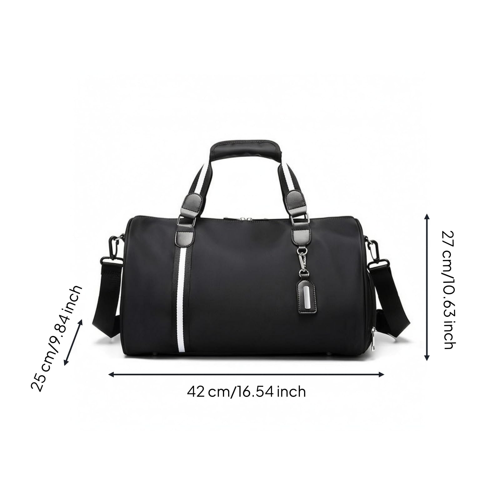 F Fityle Bolsa de Viaje para Hombre Maleta de Mano Bolso Deportivo Equipaje de Nylon con Bandolera Ajustable y Bolsillos con Cremallera Adecuada para Viajes