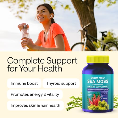 Wildcrafted Irish Sea Moss Capsules – Chondrus Crispus or True Sea Moss Advanced with Biotin, Niacinamide, Vitamins – Multimineral Supplement – Alternative to Irish Seamoss Gel – 60 Seamoss Pills - Image 3