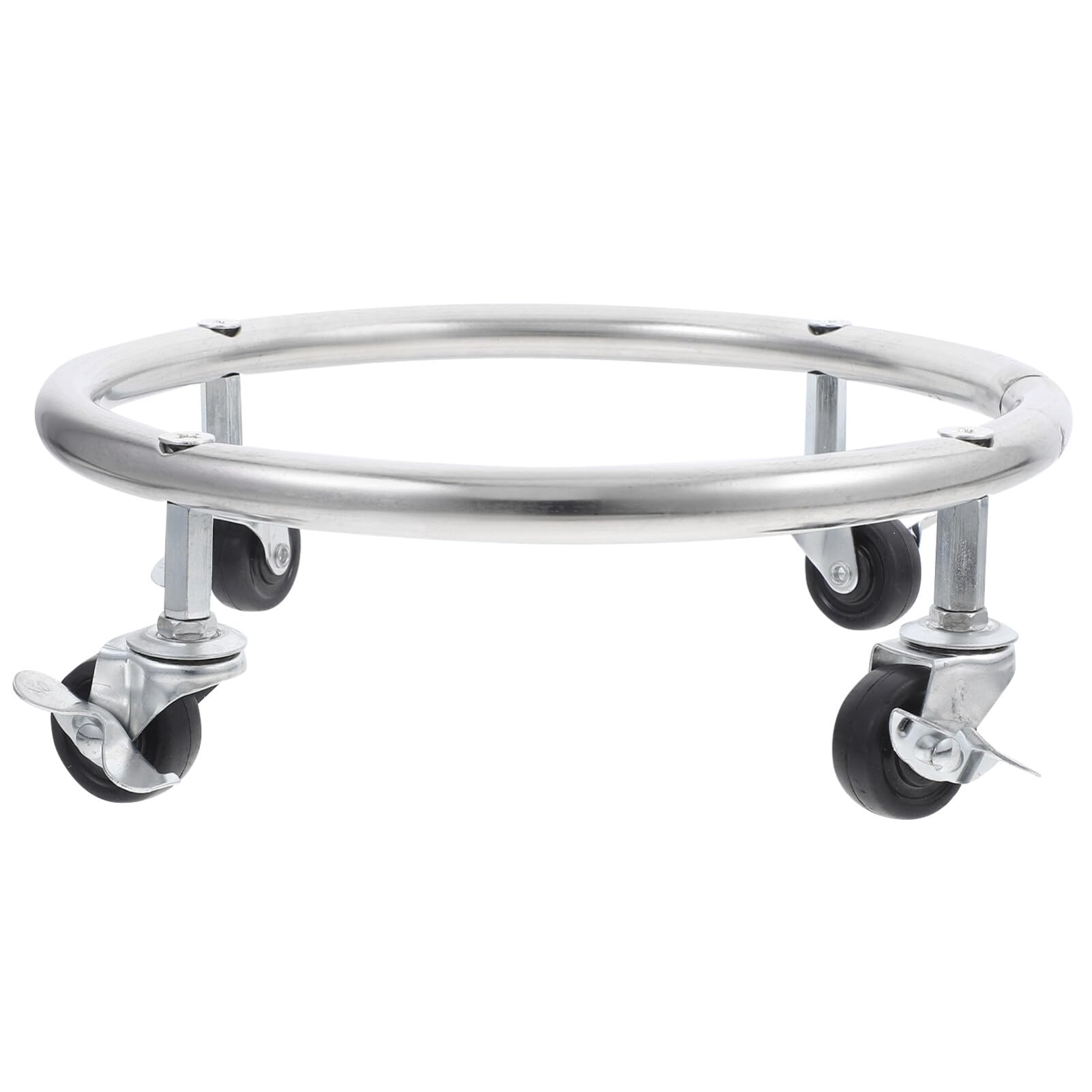 Luxshiny Movable Propane Cylinder Base: Stainless Steel Propane Tank Stand Dolly with Brake Wheel for Cylinder Consignment, Stationary Storage and Carry Buckets