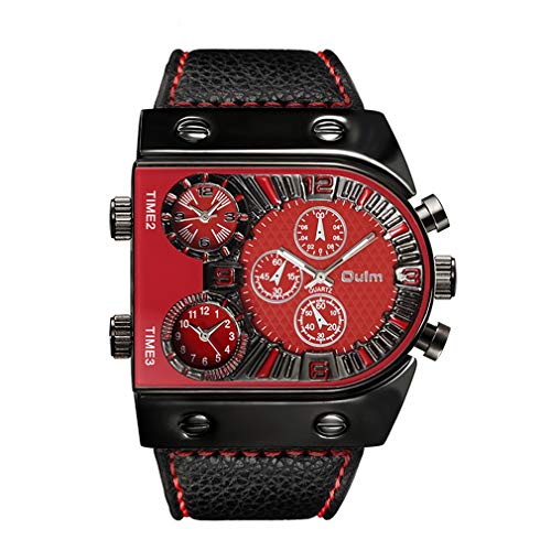 Oulm Men's Steampunk Skeleton Automatic Mechanical Alloy Stainless Steel Leather Watch CH164