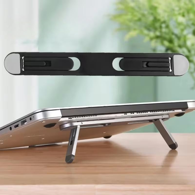 Ergonomic Laptop Stand Adjustable Height Portable Foldable Stand ABS Cooling Laptop Holder for Desk Space Saver Riser for