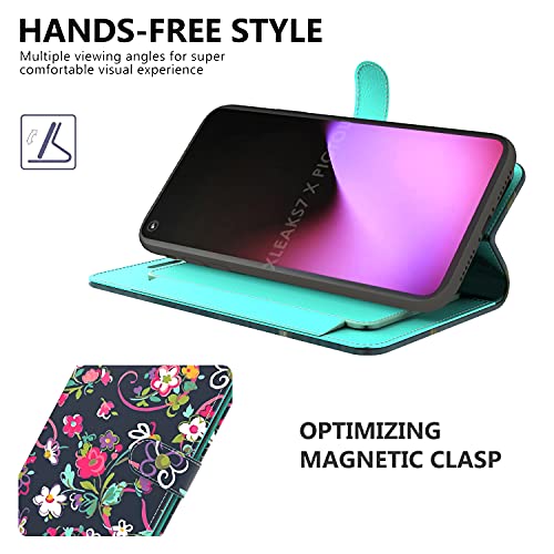 Coveron Wallet Pouch Designed For Google Pixel 5A Leather Case, Rfid Blocking Flip Folio Stand Phone Cover - Floral Design #TOP3