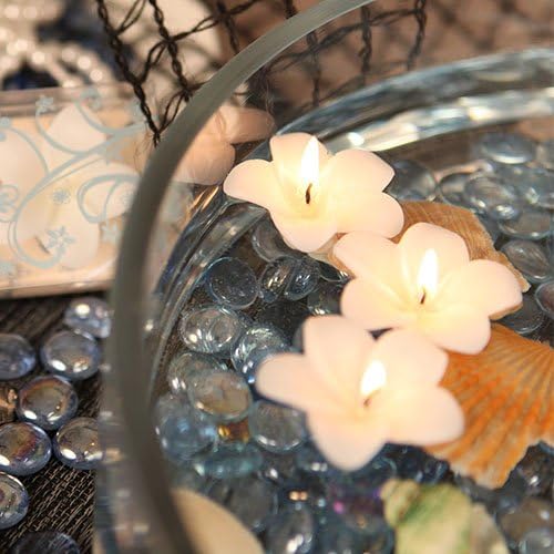 La Petite Fleur White Mini Floating Flower Candles - Set of 12