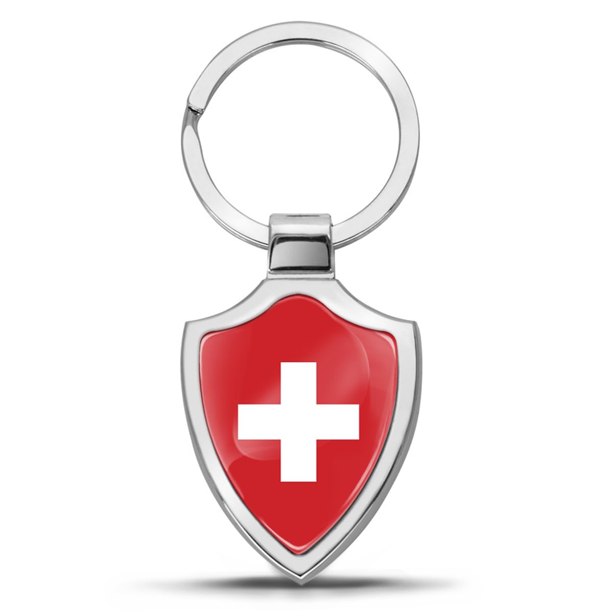 Biomar Labs Unisex Switzerland Swiss Flag Kk 107 3D Metal Keyring Key Ring Accessories Men Women Keychain Gift