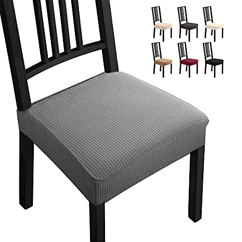 Fundas para sillas Pack de 6 Fundas sillas Comedor Elásticas Fundas de Asiento para Silla Diseño Jacquard Cubiertas de la sillas Extraíbles y Lavables Decor Restaurante (Paquete de 6,Gris)  B
