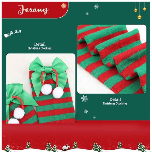 Image of Christmas Party Over Knee Socks Thigh High Stockings Leg Bow Hairball Thigh High Long Stockings for Women and Girls