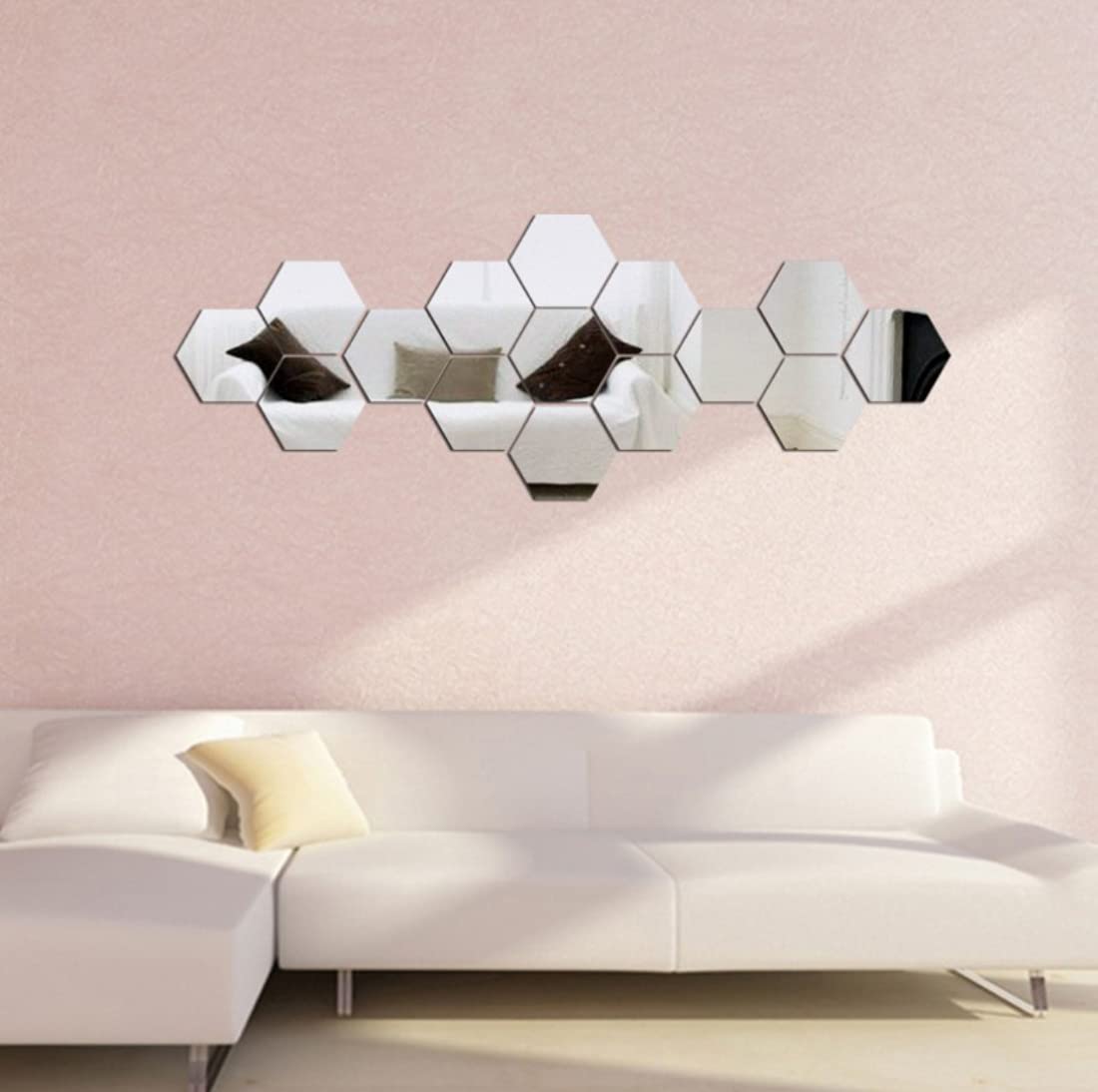 WallDaddy Mirror Finish Plastic Sticker Size (12x10) Cm Each Hexagon Pack of 15 for Bedroom, Drawing Room, Kids Room, Walls, Doors, Mirror, Furniture etc (B09GG4STSL) Amazon Price History, Amazon Price Tracker