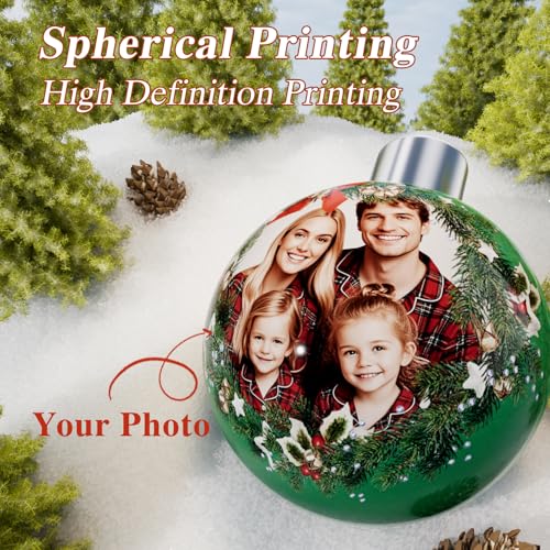 Image of Bemaystar Personalized Photo Christmas Ornaments 2025 - Custom Christmas Ball Ornaments, Customized Ornament for Xmas Gifts for Mom Dad Kids Pets Friends