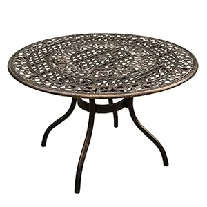 Oakland Living Ornate Outdoor Mesh Aluminum 48-in Black Round Patio Dining Table Oakland Living Ornate Outdoor Mesh Aluminum 48 in Black Round Patio Dining Table