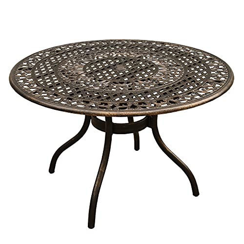 Oakland-Living-Ornate-Outdoor-Mesh-Aluminum-48-in-Black-Round-Patio-Dining-Table Oakland Living Ornate Outdoor Mesh Aluminum 48 in Black Round Patio Dining Table